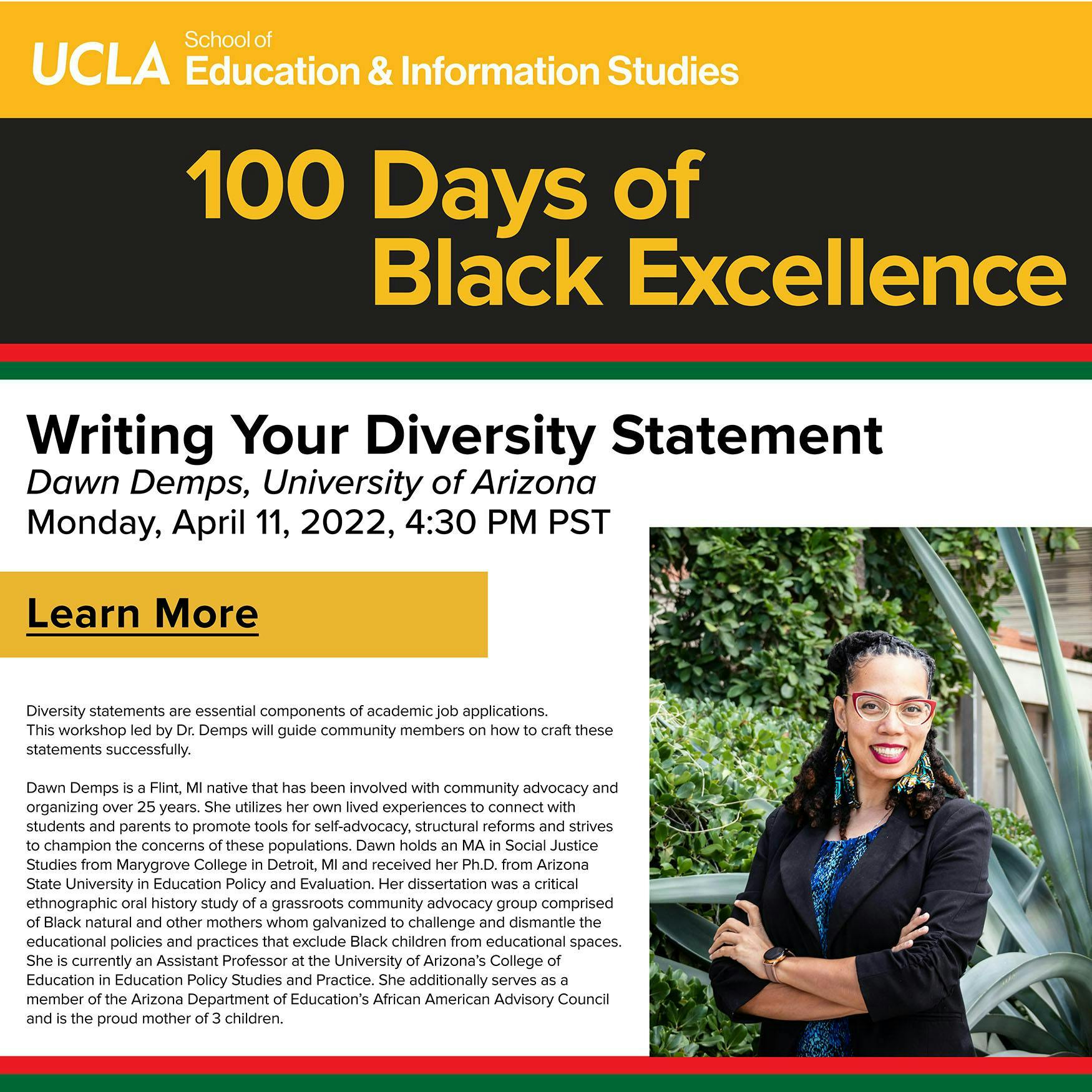 Flyer for Writing Your Diversity Statement