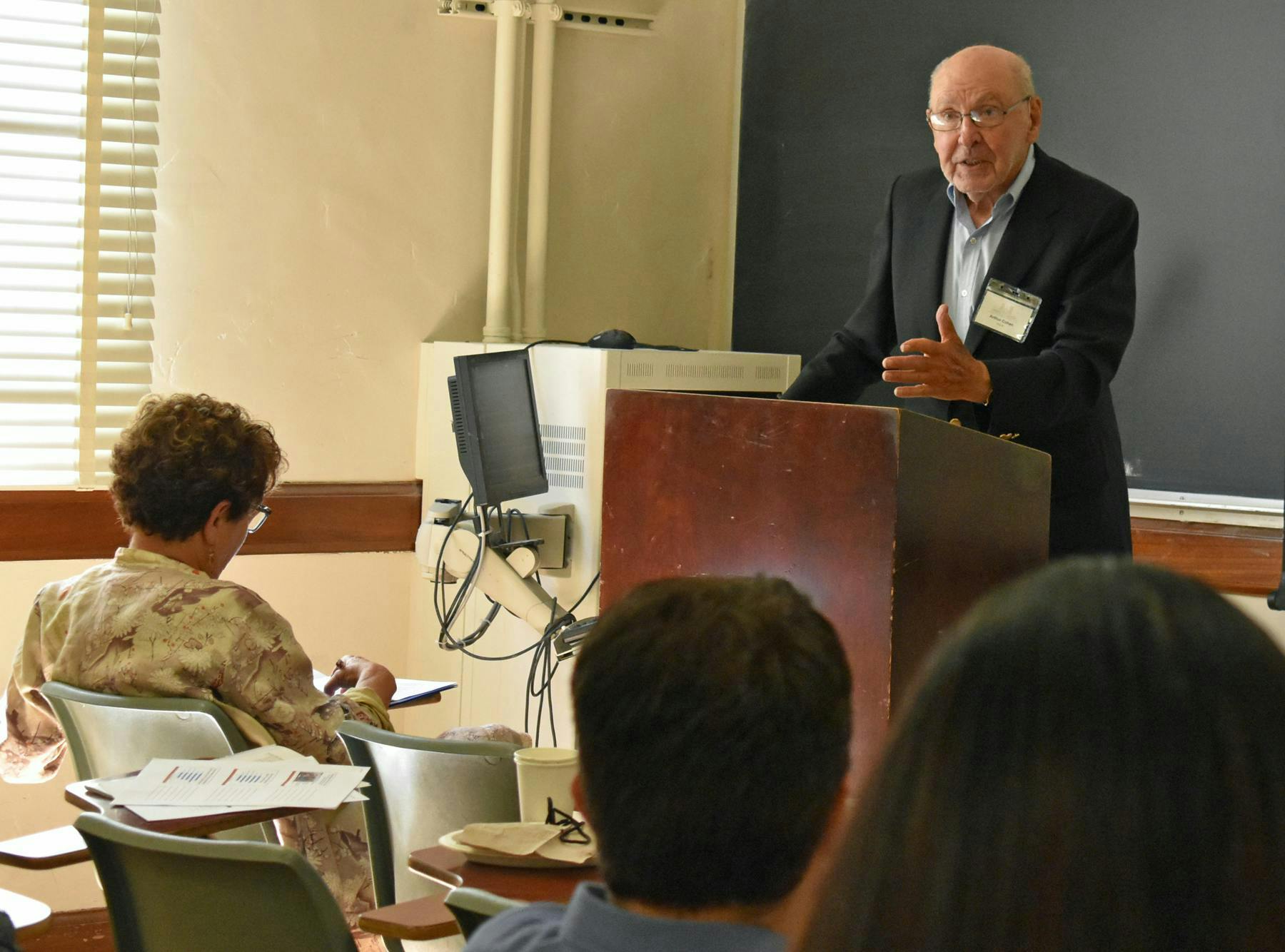 UCLA Emeritus Professor of Education Arthur Cohen shared his decades-long research on the community college. Photo by Joanie Harmon
