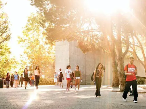 Students Walking on Campus