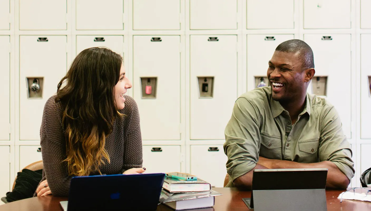 Students in Class Laughing