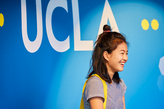 Student with Blue Background