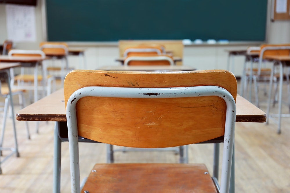 Student Desk in Classroom