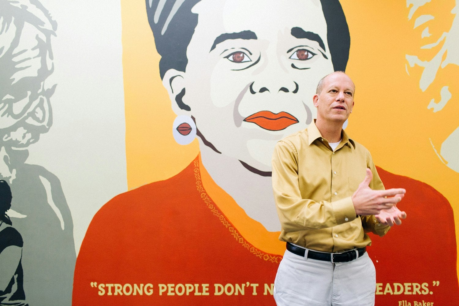 John Rogers with Mural