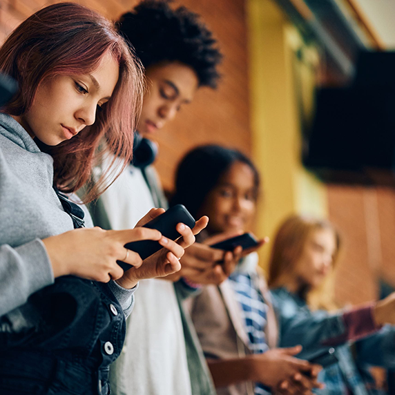Teens on cellphones