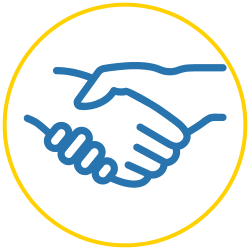 Mentor icon of hands shaking