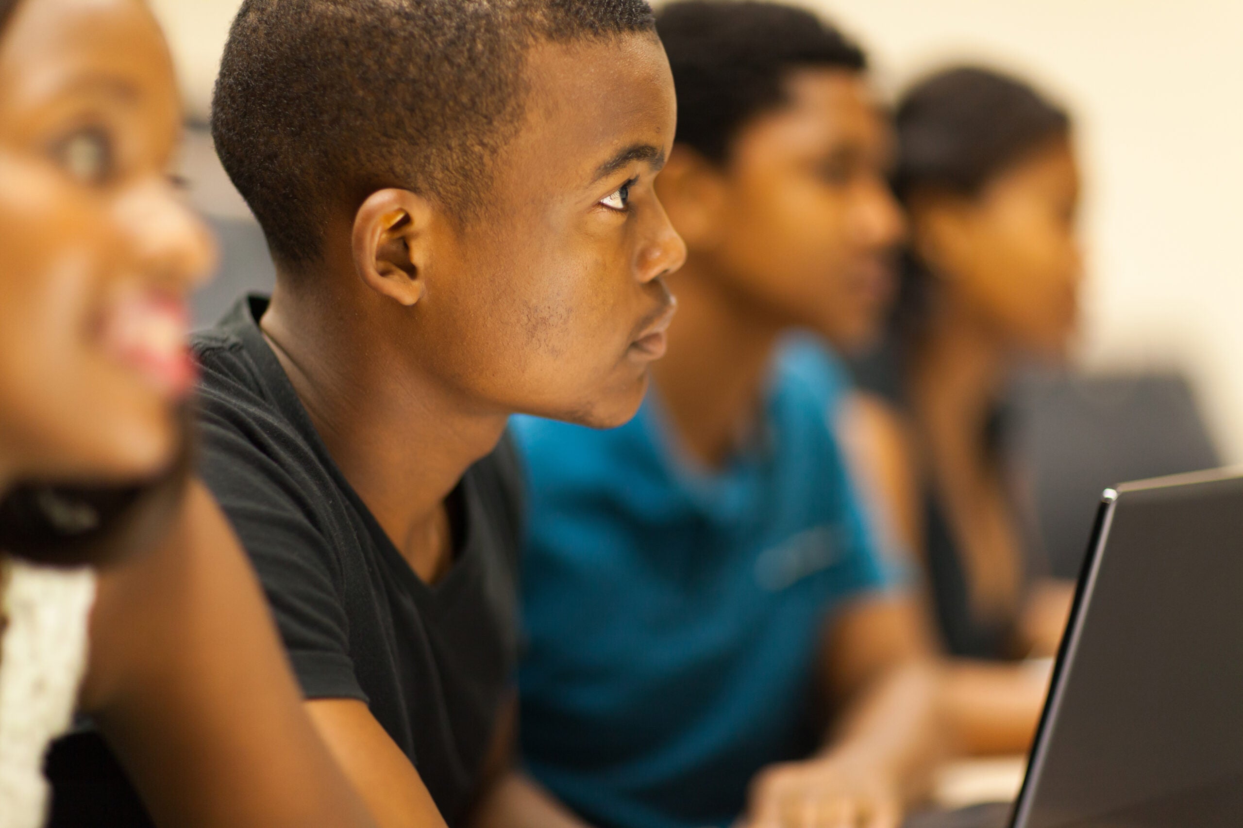 Student listening in class