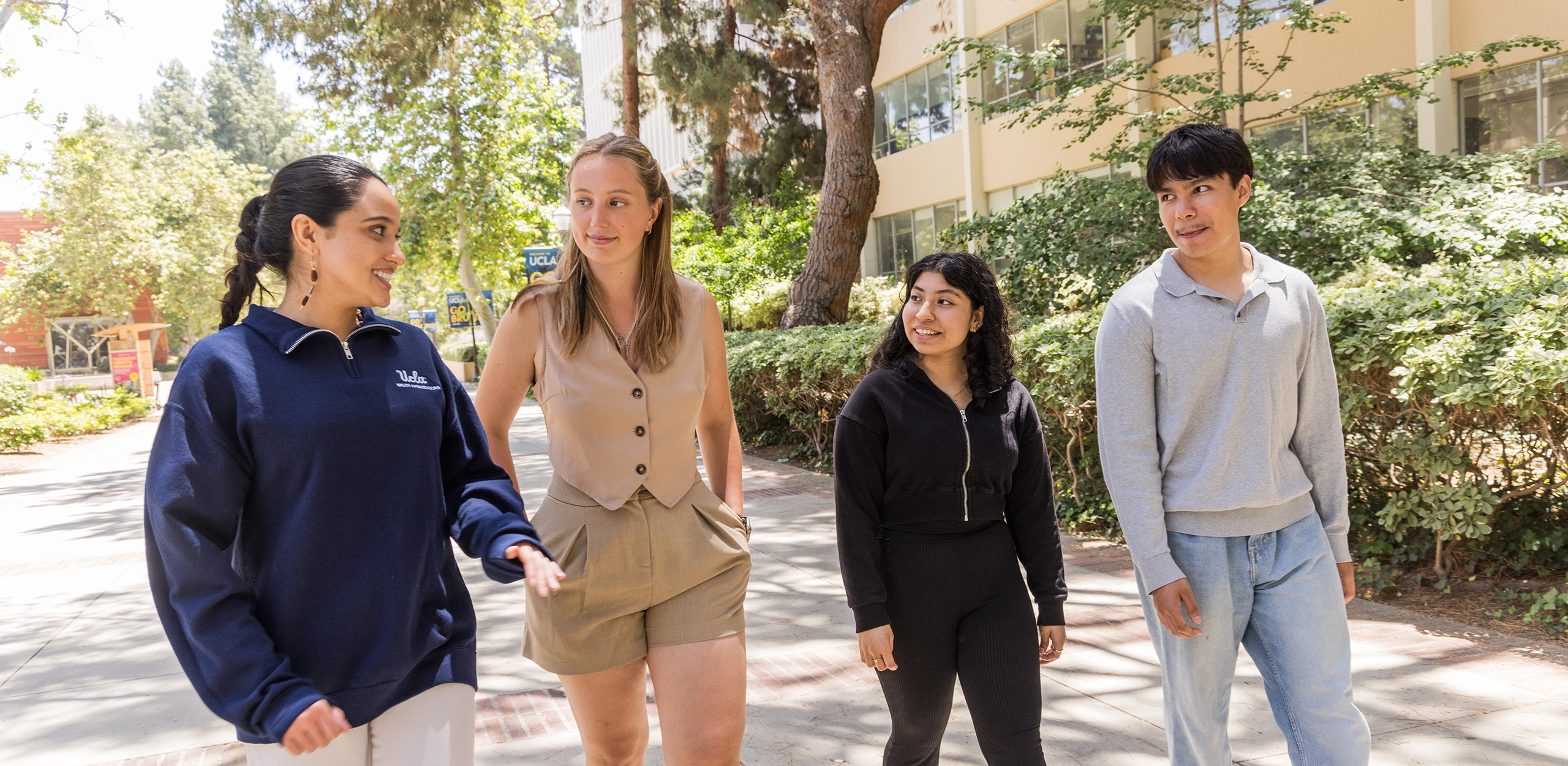 Student walking on campus